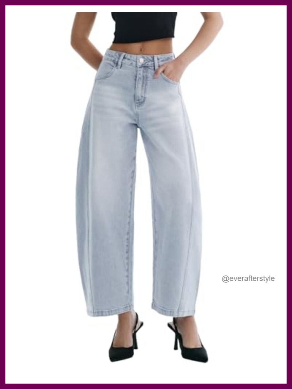 High Waisted Barrel Leg Wide Leg Jeans Stretchy Ankle Denim Pants